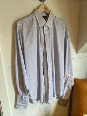 Hamilton Men's Light Blue Pinstripe Dress Shirt